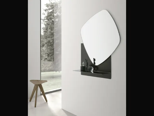 Specchio con mensola in metallo Double Trouble di Target Point