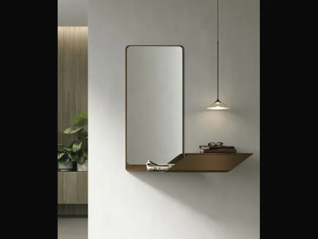 Specchio Prisma con mensola integrata in metallo di Target Point