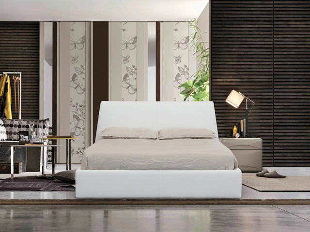 Letto in pelle Londra con contenitore di Nicoletti Home