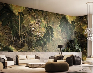 Carta da parati Golden Leaf di Instabilelab