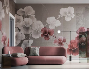 Carta da parati floreale di design Natsume di Instabilelab