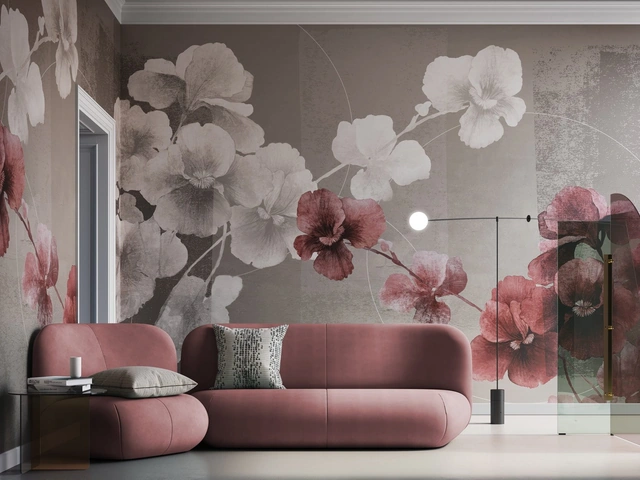 Carta da parati floreale di design Natsume di Instabilelab