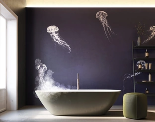 Carta da parati con animali marini Onera di Instabilelab