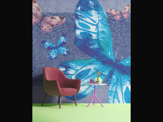 Carta da parati Poetic Bytterfly con farfalle colorate di Instabilelab