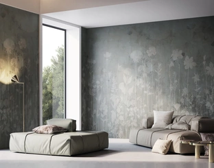 Carta da parati a fiori in stile grunge Tear di Instabilelab