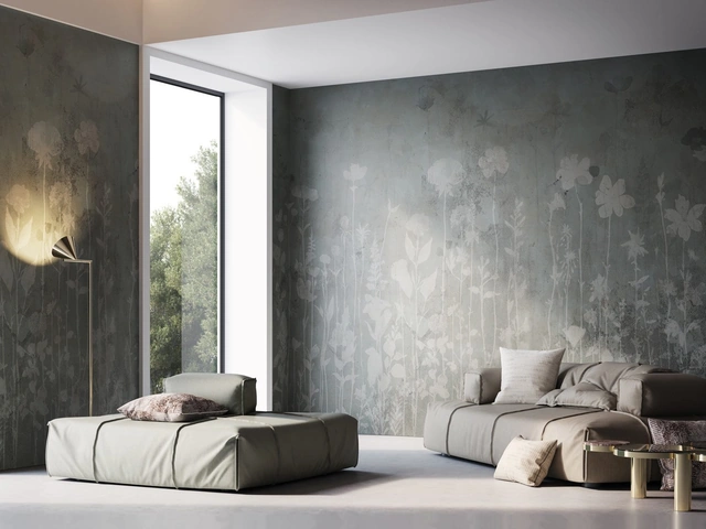 Carta da parati a fiori in stile grunge Tear di Instabilelab