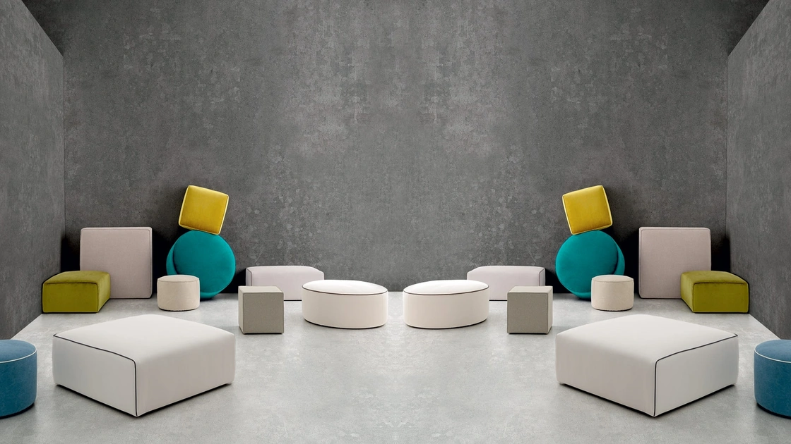 Pouf Collection in tessuto con varie forme di Felis