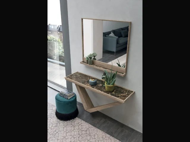 Specchio Kira con cornice in laminato effetto legno di Target Point