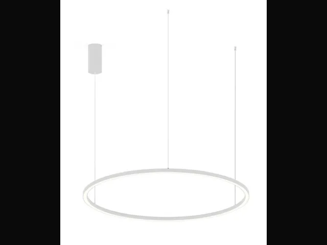 Lampada a sospensione Hoop Bianco con struttura in alluminio e diffusore in silicone di F_A_N_ Europe