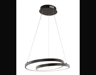 Lampada a sospensione Lieve nero con struttura in alluminio e diffusore in siliconedi F_A_N_ Europe