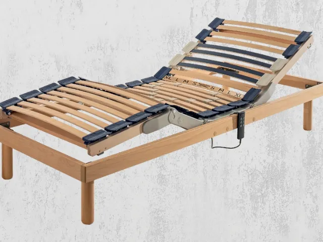 Rete Letto anatomica in legno Capri con Motore Compatto di Ideare