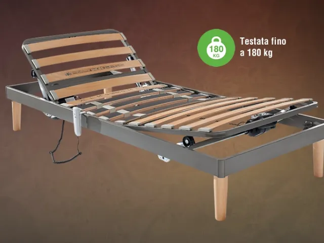 Rete Letto ortopedica in metallo Energica con Motore Testa e Piedi di Ideare