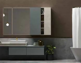 Mobile da Bagno sospeso in laccato carta da zucchero e top in laccato effetto resina 45 01 di Birex