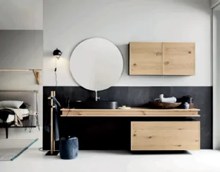 Mobile da Bagno sospeso di design in legno Teddy 03 di Alta Corte