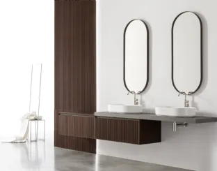 Mobile da Bagno sospeso in melaminico finitura Riga Carbone Shape 18 di Arcom