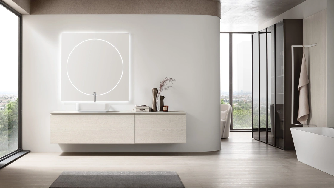 Mobile da Bagno sospeso Soul 21 in rovere sbiancato di Arcom