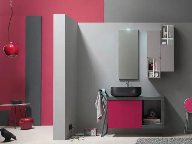 Mobile da Bagno sospeso laccato opaco E-Ly 54 di Arcom
