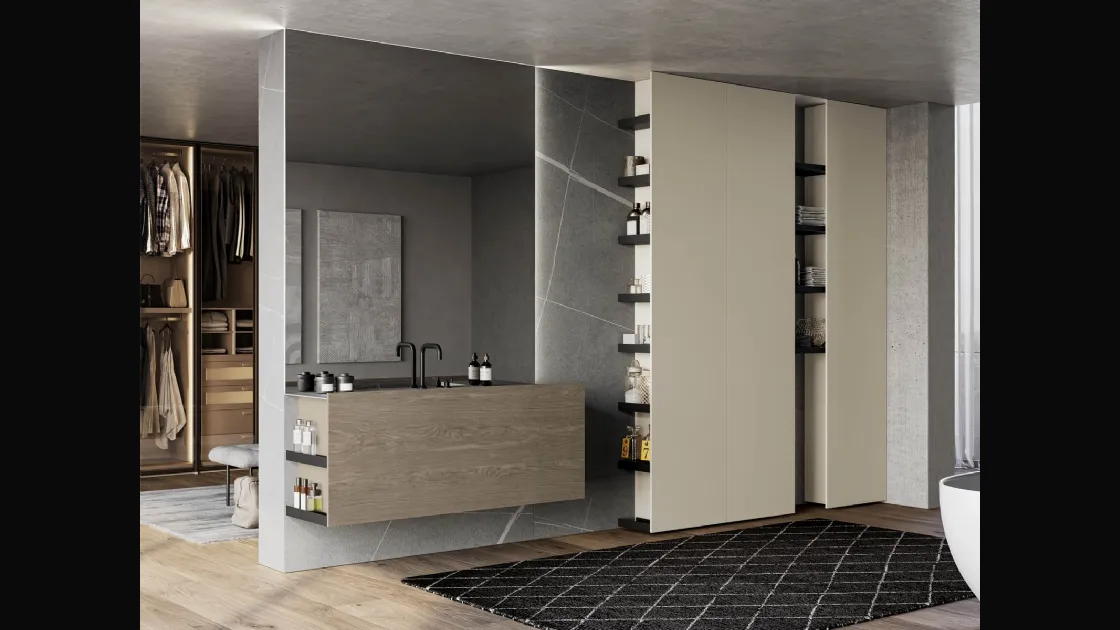 Mobile da Bagno sospeso in essenza rovere cenere Sail 03 di Birex