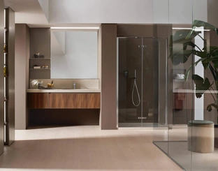 Mobile da Bagno sospeso Shape 25 in noce di Arcom