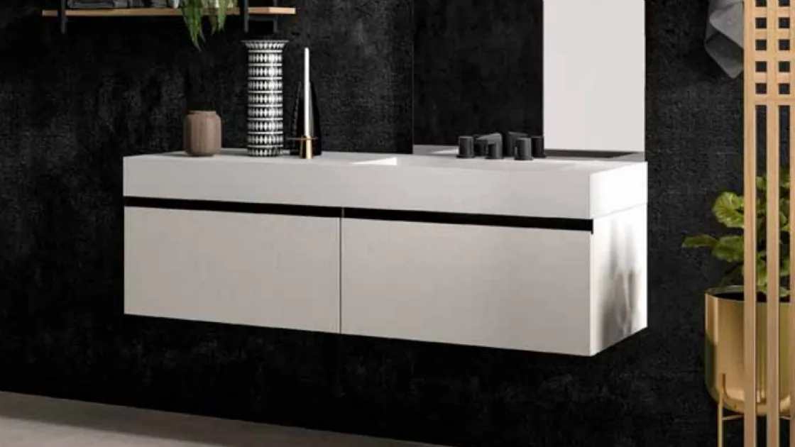 Mobile da Bagno sospeso in melaminico Sidero 04 di Birex