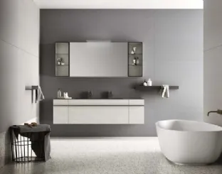 Mobile da Bagno sospeso in laccato effetto resina e top in alluminio Sidero 10 di Birex