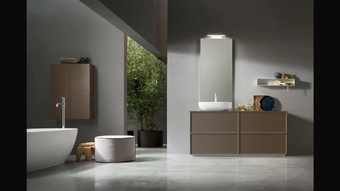 Mobile da Bagno a terra Vanity 13 in laccato opaco di Arcom