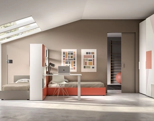 Camera componibile a 2 letti Room 115 di Zg Mobili