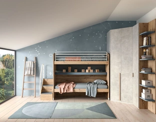 Camera con letto a castello e armadio angolare Room 160 di Zg Mobili