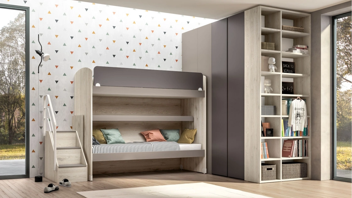 Camera moderna con letto a castello Room 162 di Zg Mobili