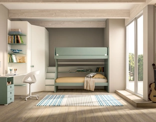 Camera con letto a castello e scrivania Room 164 di Zg Mobili