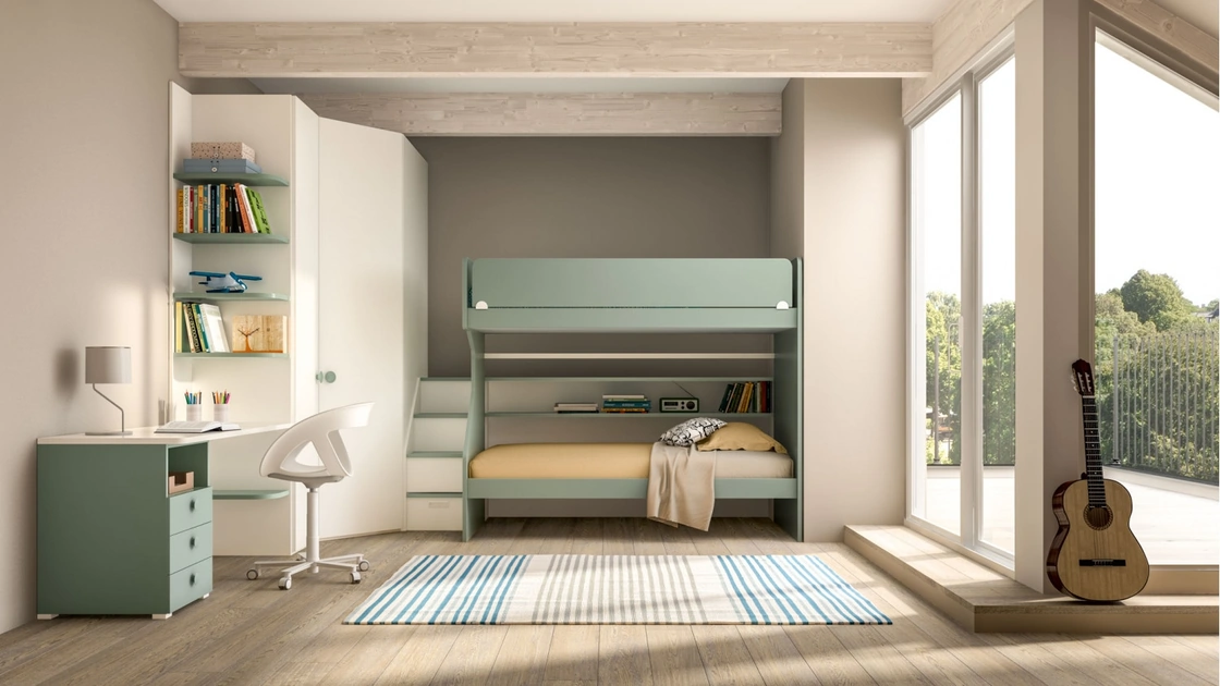 Camera con letto a castello e scrivania Room 164 di Zg Mobili