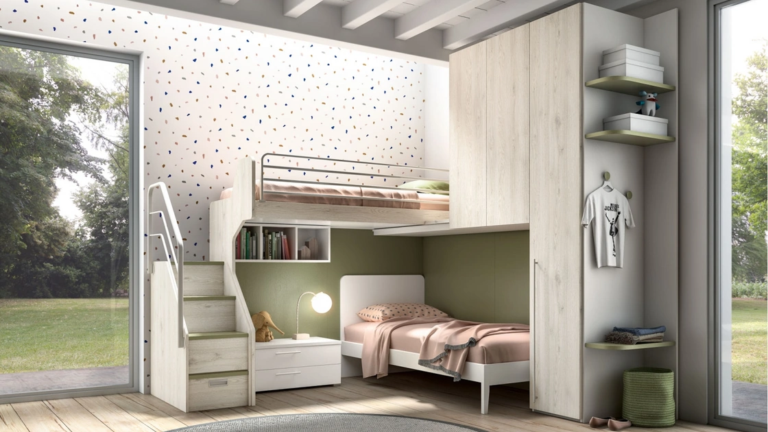 Camera moderna con soppalco Room 167 di Zg Mobili