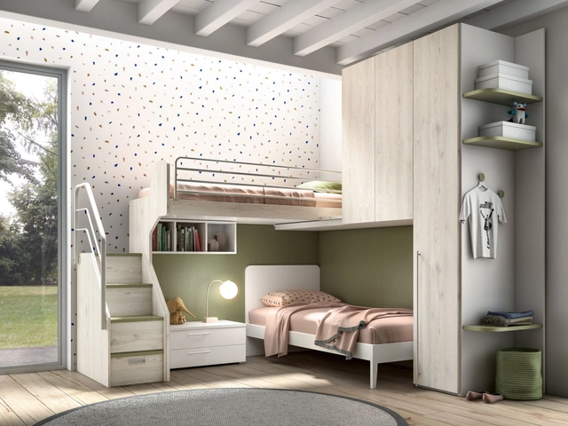 Camera moderna con soppalco Room 167 di Zg Mobili