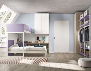 Camera con soppalco e cabina armadio Room 169 di Zg Mobili