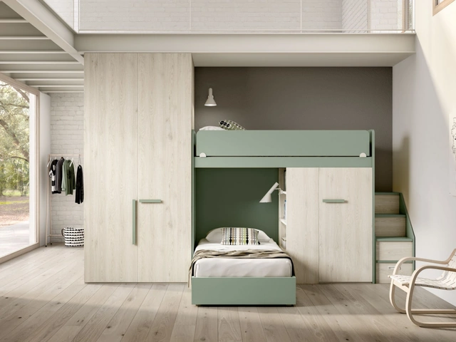 Camera con soppalco con letti a sbalzo Room 172 di Zg Mobili