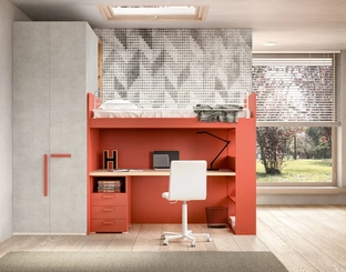 Camera con soppalco e scrivania Room 173 di Zg Mobili