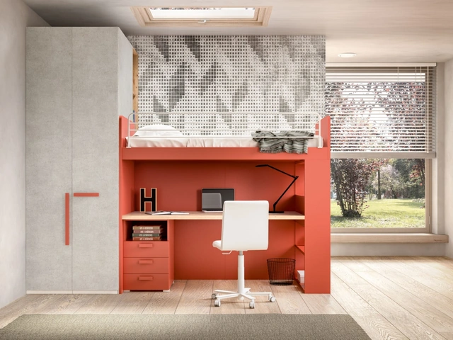 Camera con soppalco e scrivania Room 173 di Zg Mobili
