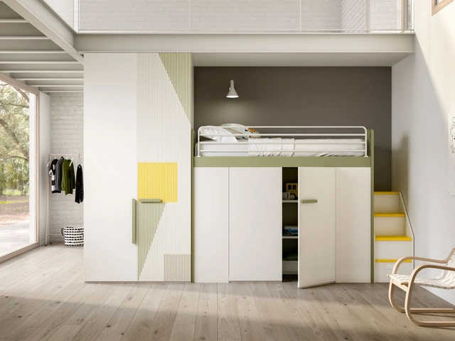 Camera per ragazzi con soppalco Room 174 di Zg Mobili