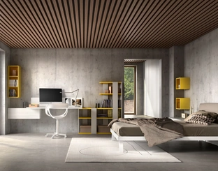 Cameretta per ragazzi Room 105 con parete studio di Zg Mobili