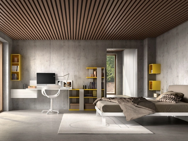 Cameretta per ragazzi Room 105 con parete studio di Zg Mobili