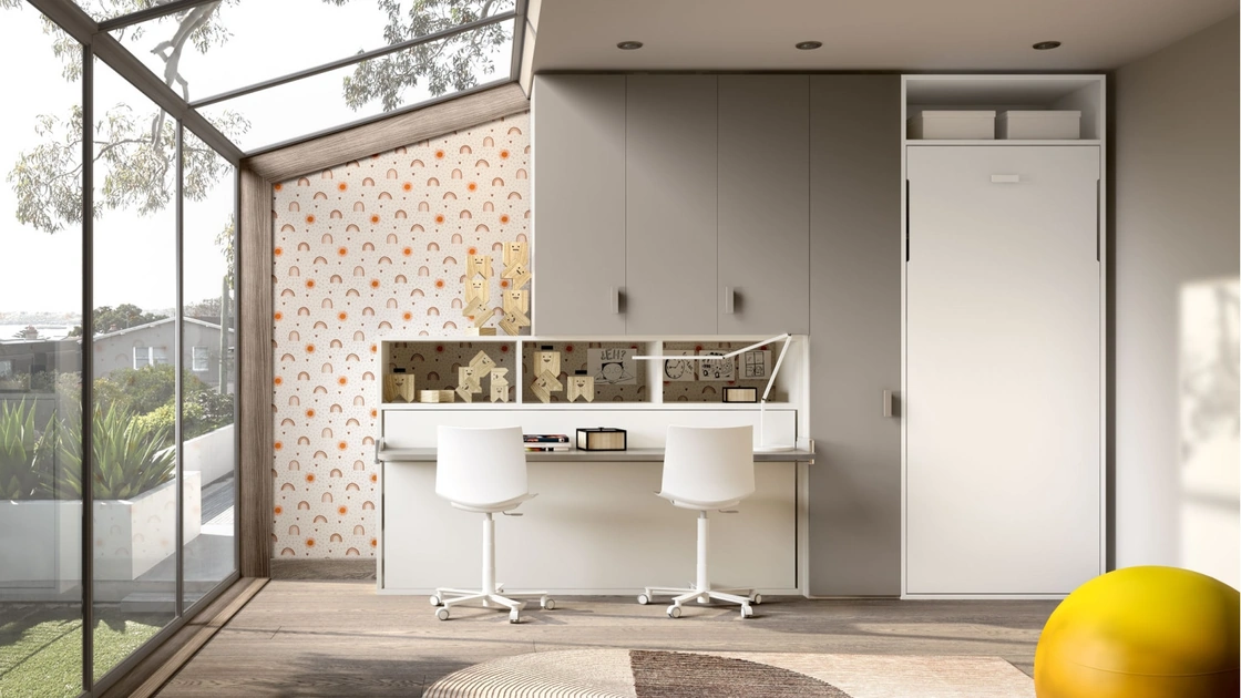 Camera salvaspazio con letti a scomparsa chiusi Room 149 di Zg Mobili