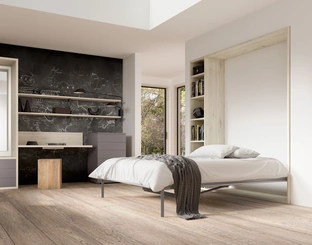 Camera salvaspazio con scrivania e letto aperto Room 150 di Zg Mobili