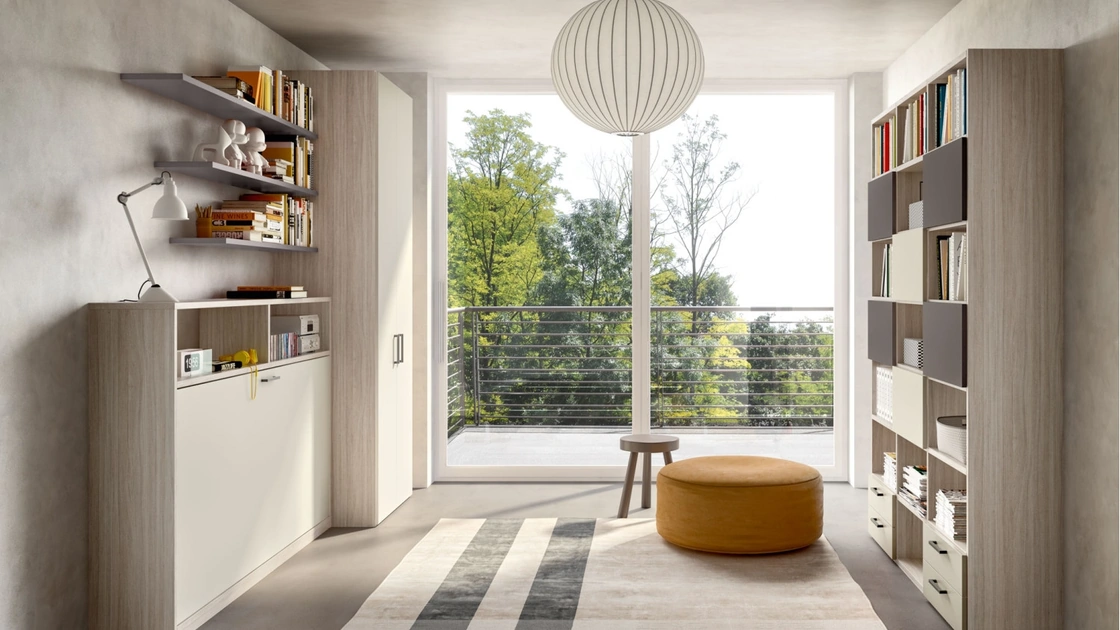 Camera salvaspazio Room 151 con letto chiuso di Zg Mobili