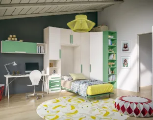 Cameretta salvaspazio con letto a scomparsa Top CM221 di Giessegi