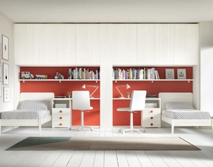 Camera a 2 letti Room 143 con armadio a ponte di Zg Mobili