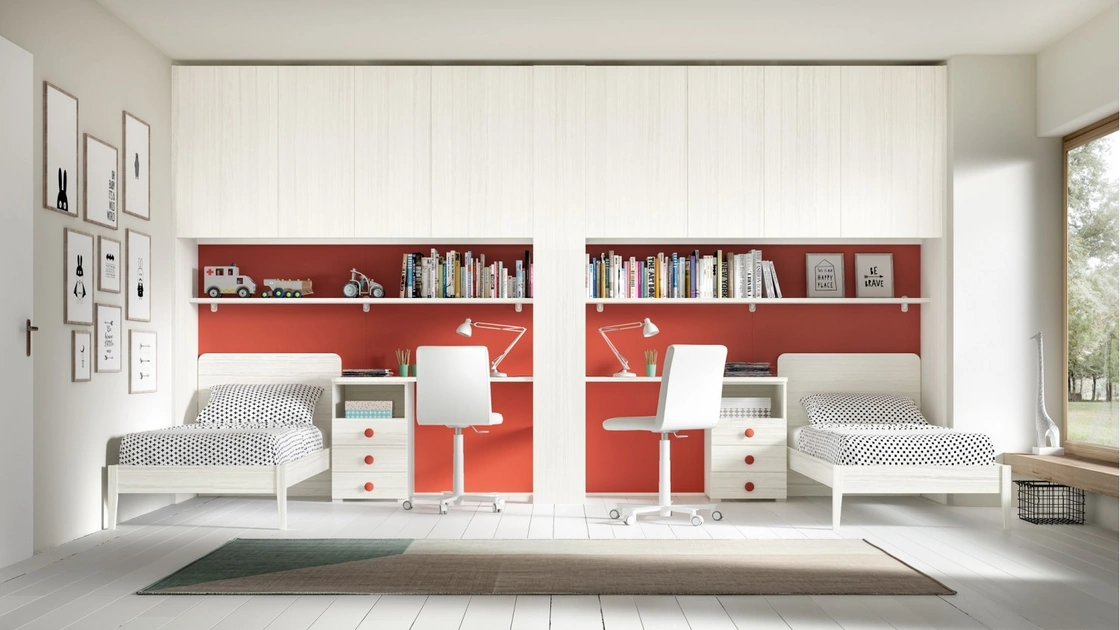 Camera a 2 letti Room 143 con armadio a ponte di Zg Mobili