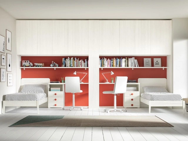 Camera a 2 letti Room 143 con armadio a ponte di Zg Mobili