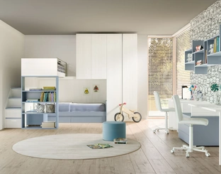 Camera per bambini con soppalco Room 166 di Zg Mobili
