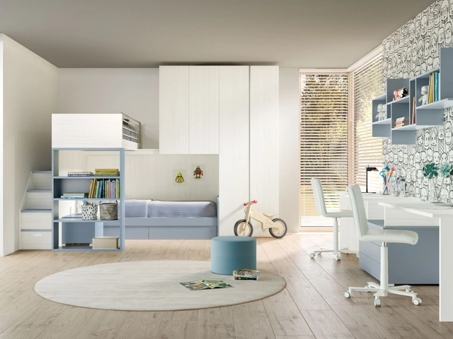 Camera per bambini con soppalco Room 166 di Zg Mobili