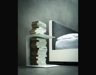 Comodino in laccato bianco opaco Erik di Morassutti